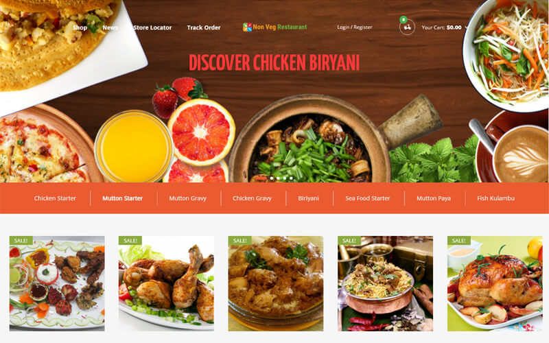 Non Veg Restaurant Script Total Sold